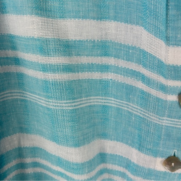 Habitat Coastal Nautical Blue Striped Linen Tunic Top Medium - Picture 15 of 16